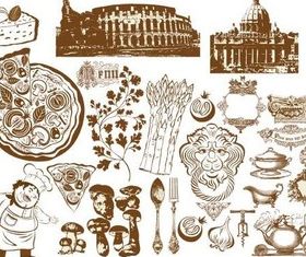 Food Vintage Icons vector