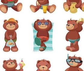 Cartoon toy bear vector