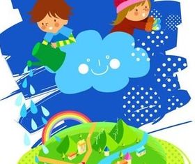 Cute cartoon children vector