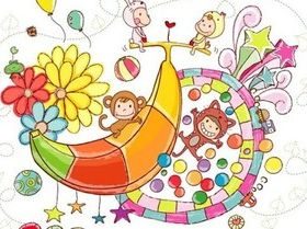 Cute hand-painted children 3 vector