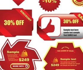 Red Web Labels vectors