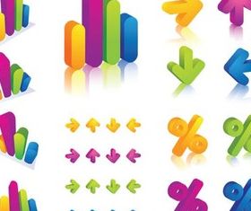 3D Colorful Elements vector