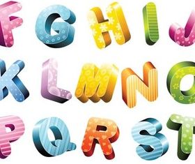 3D Alphabet vector