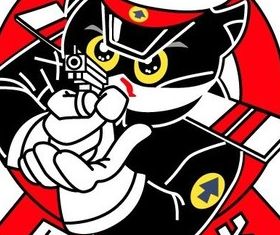 Black cat Sheriff vector