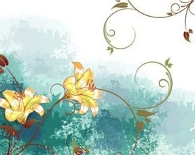 Elegant watercolor flower set vectors graphics