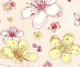 Painted flower set vector