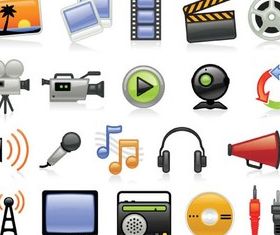 Cinem Bright Icons vector