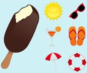 Summertime Icons vectors material