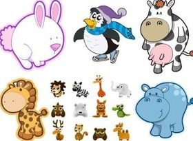 Cute cartoon animal design vector