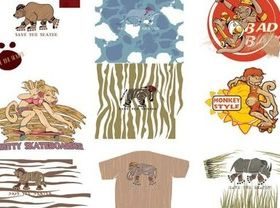 Cartoon animal pattern design vectors