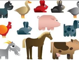 Funny Bright Animals vector