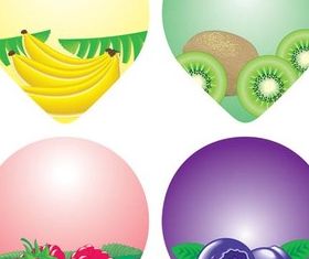 Colorful Fruit Labels vector graphic