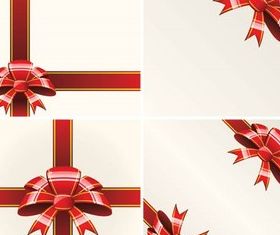 Red Bows Cards vectors graphic