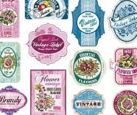 Floral Labels vector graphic