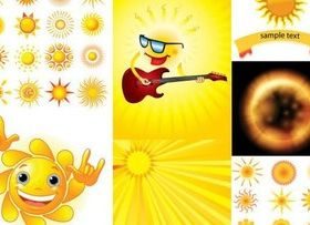 Cartoon sun design vectors