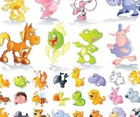 Cute cartoon animal design creative vector