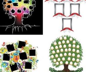 Cartoon tree set vector