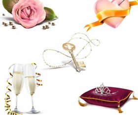 Gentle romantic collection icons art vector