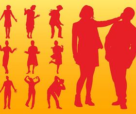 People Silhouettes Layouts vector