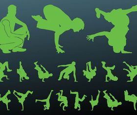 Breakdancer Silhouettes vector