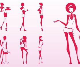 Glamour Girls Silhouettes vector design