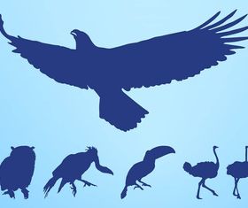Birds Silhouettes Set vector