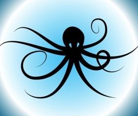 Octopus Silhouette Illustration vector