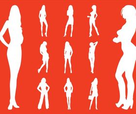 Fashion Models Silhouettes Vectors vector