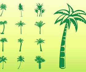Palm Trees Silhouettes Set vector