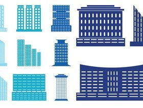 Modern Buildings Set vectors graphic