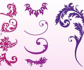 Swirling Plant Set vectors graphics