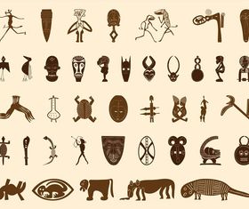African Symbols Graphics art shiny vector