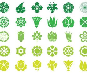 Flower Blossoms Set Illustration vector
