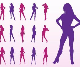 Fashion Model Silhouettes art vector
