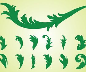 Leaves Silhouette Set set vector