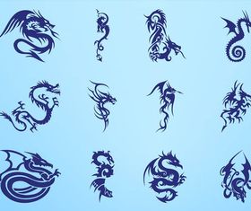 Dragon Tattoos Graphics shiny vector