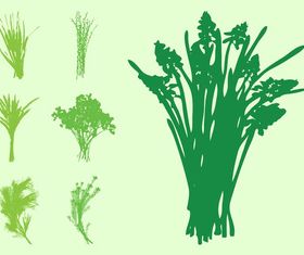 Bouquets Silhouettes set vector