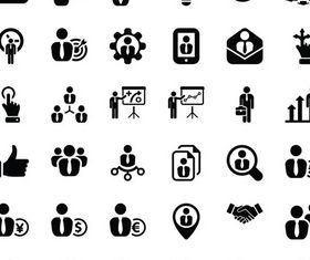 Business Black Icons art vector design