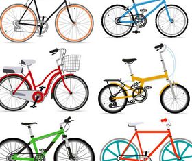 Different Color Bicycles vector set