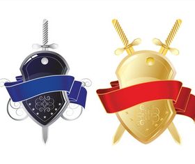 Shiny Shields And Swords art vectors