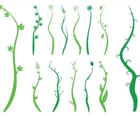 Waving Plants Silhouettes art design vectors