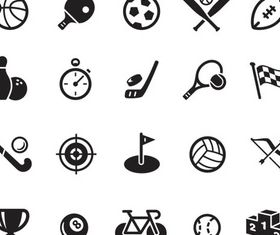 Sport Black Icons vector