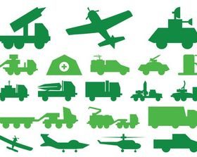 Military Vehicles Graphics art set vector