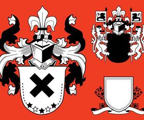 Black And White Shields vector material