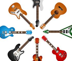 Different Guitars free set vector