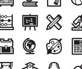 School Black Icons graphic design vectors