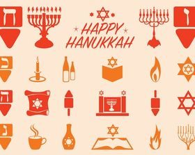 Hanukkah Graphics Set design vectors