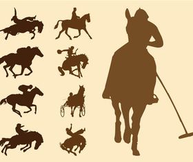 Equestrian Sports Silhouettes art vector