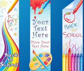 Back To School Banners art set vector