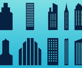 Stylized Skyscrapers Set vector
